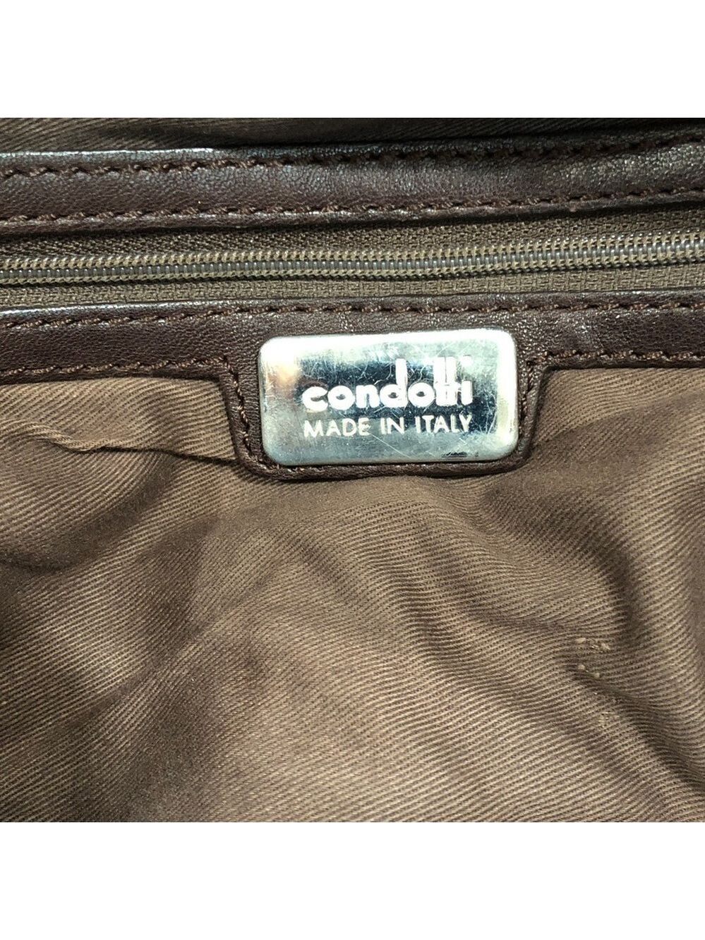 Condotti Italian Leather Handwoven Tote - Dark Brown, Large - Picture 10 of 10